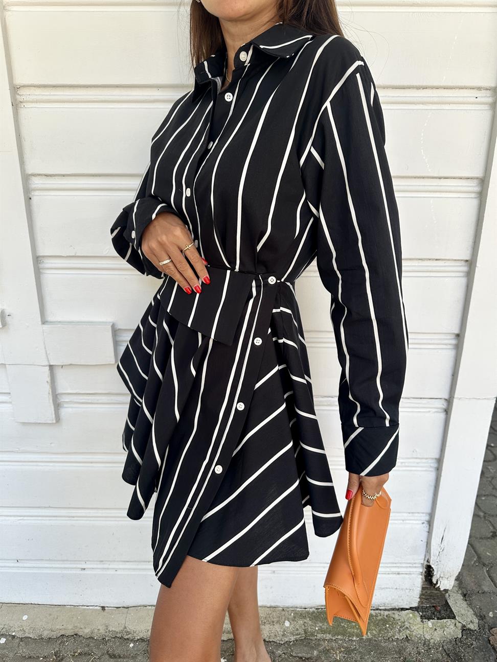 Siyah Tasarım Gömlek Elbise