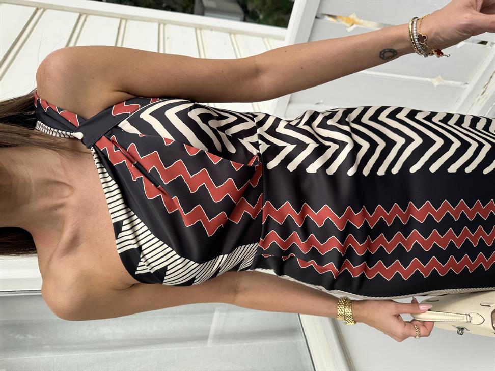 Siyah Tek Omuz Saten Elbise