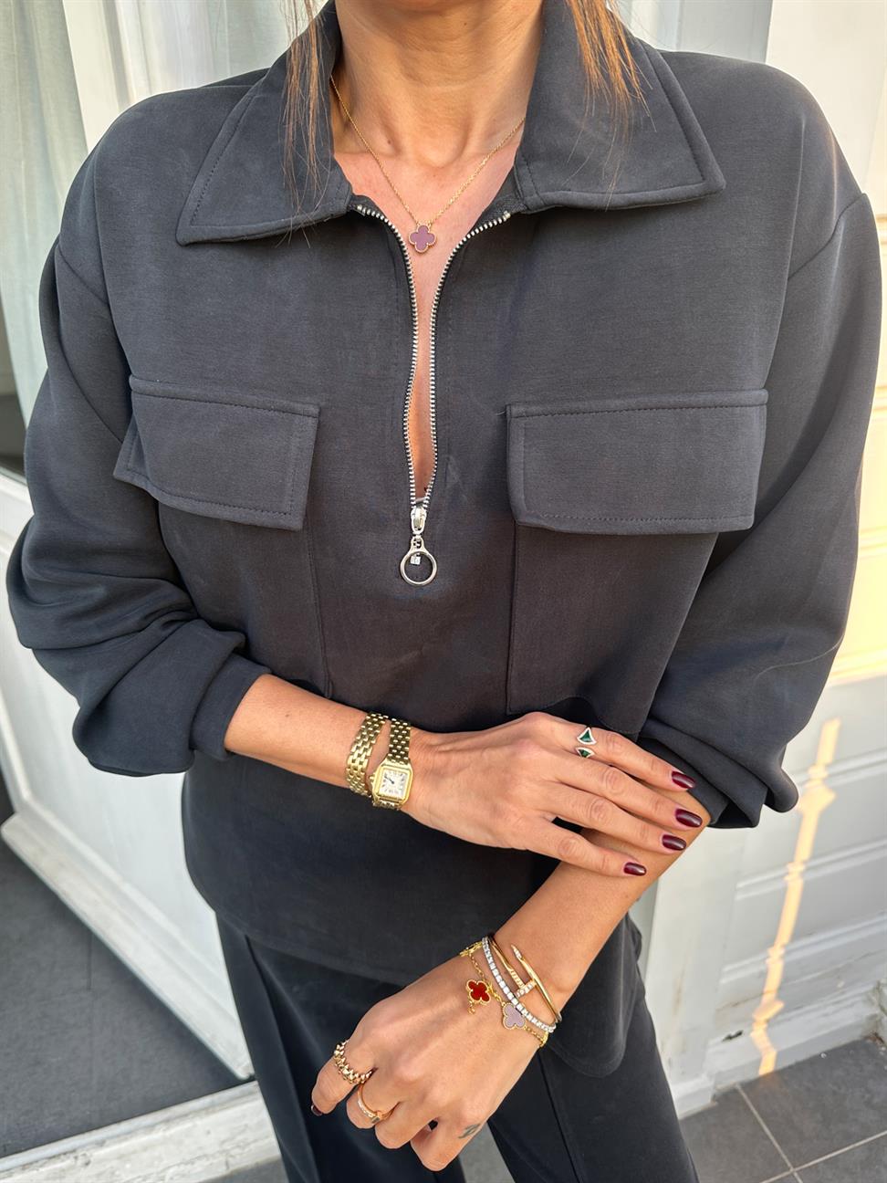 Siyah Tencel Kumaş Takım