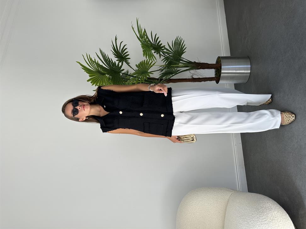 Siyah Tüvit Uzun Yelek