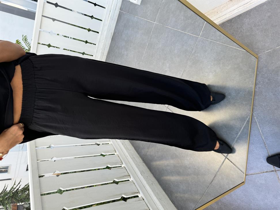 Siyah V Yaka Modal Pantolon Takım