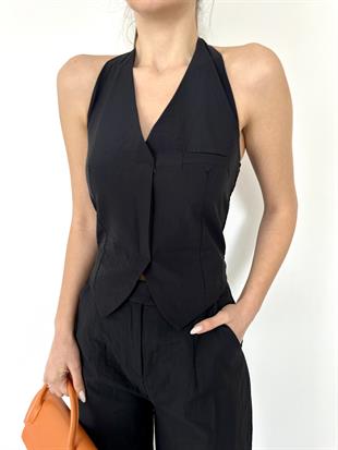 Siyah Yelek Pantolon İkili Takım