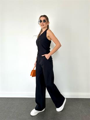 Siyah Yelek Pantolon İkili Takım