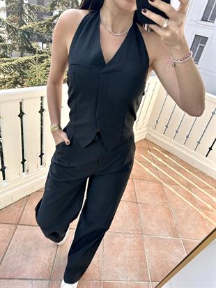 Siyah Yelek Pantolon İkili Takım