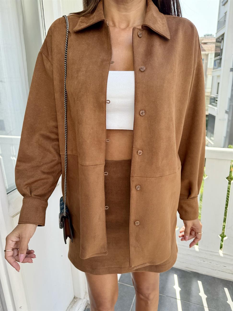 Taba Scuba Süet Brit Lastik Gömlek