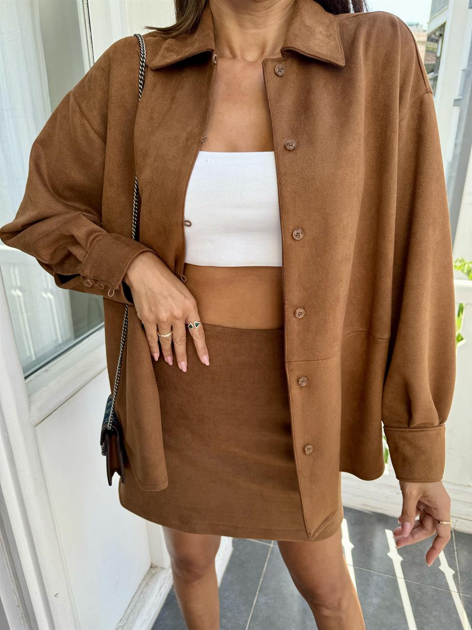 Taba Scuba Süet Brit Lastik Gömlek