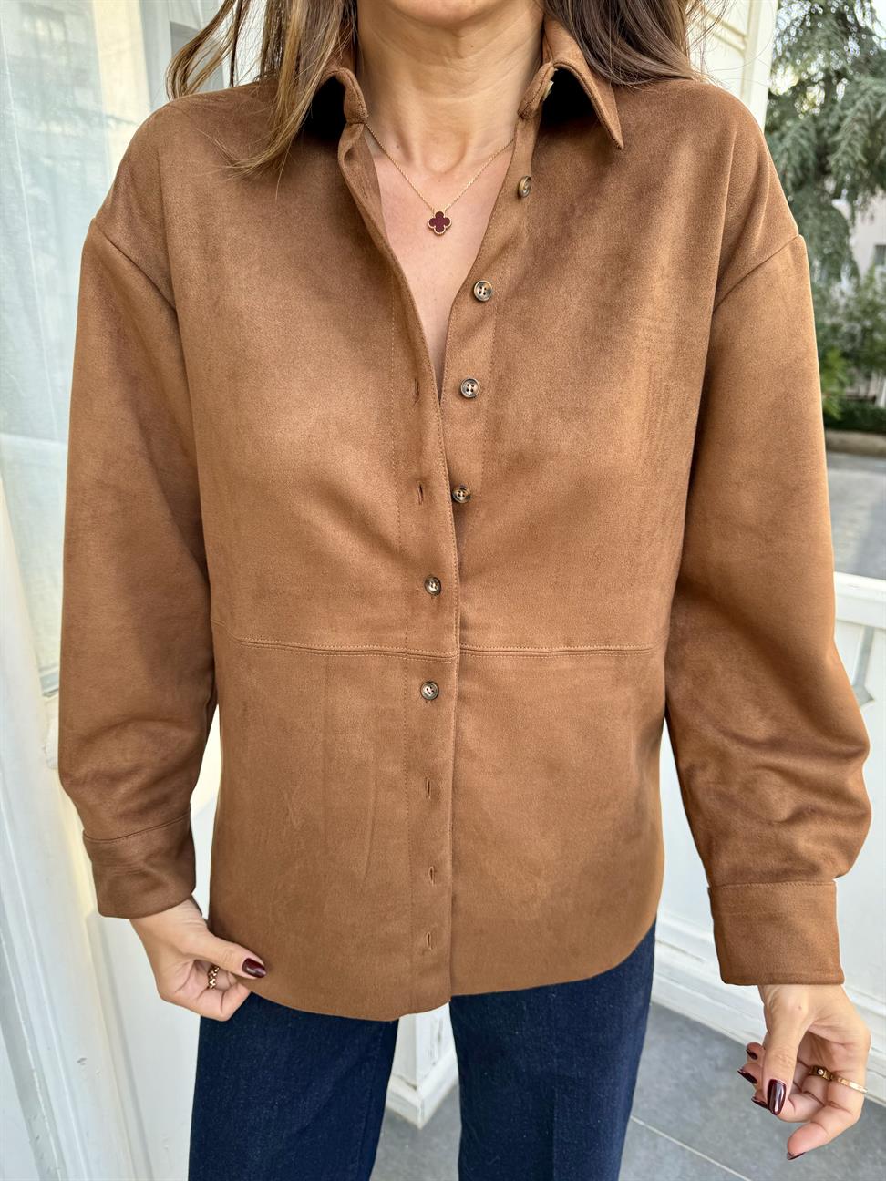 Taba Süet Gömlek