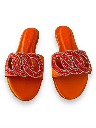 Turuncu Rebecca Taşlı Terlik