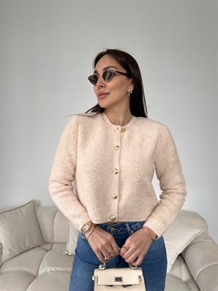 Vanilya Altın Renk Düğmeli Hırka