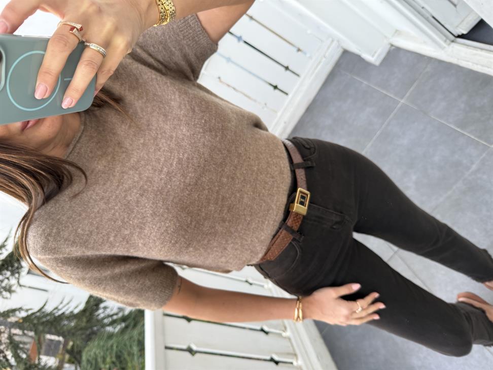 Vizon Dik Yaka Triko Kazak