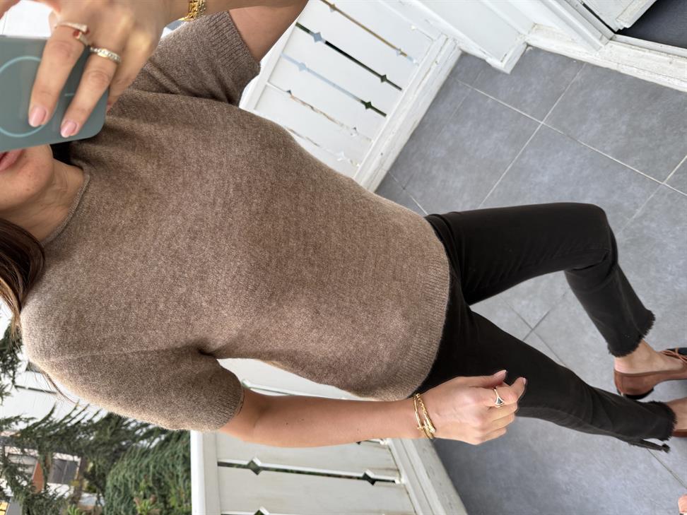 Vizon Dik Yaka Triko Kazak