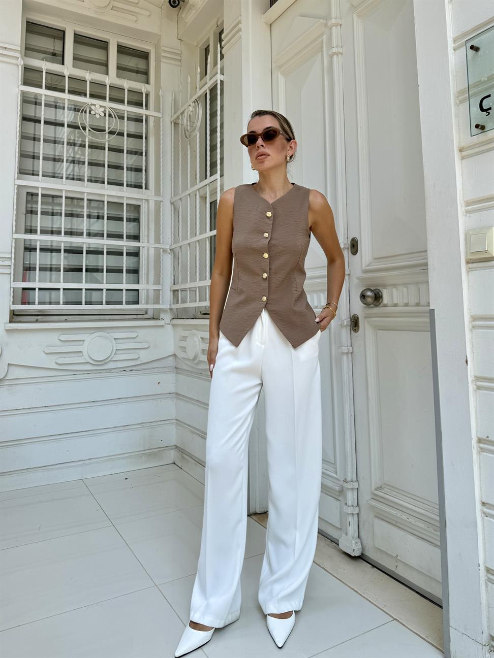 Vizon Gold Düğmeli Yelek