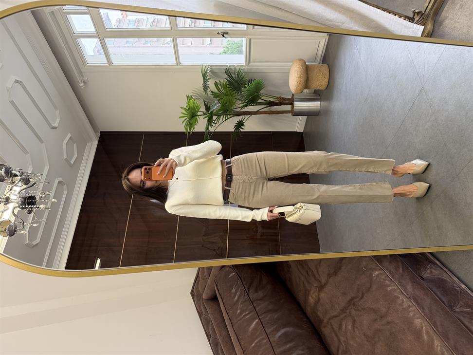 Vizon Kesik Paça Straight Jean Pantolon