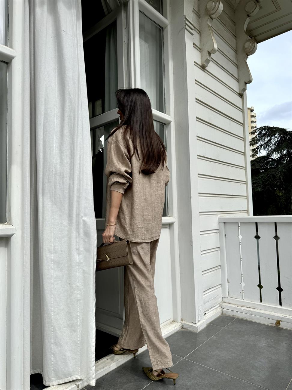 Vizon Kırçıllı Gömlek Pantolon Takım