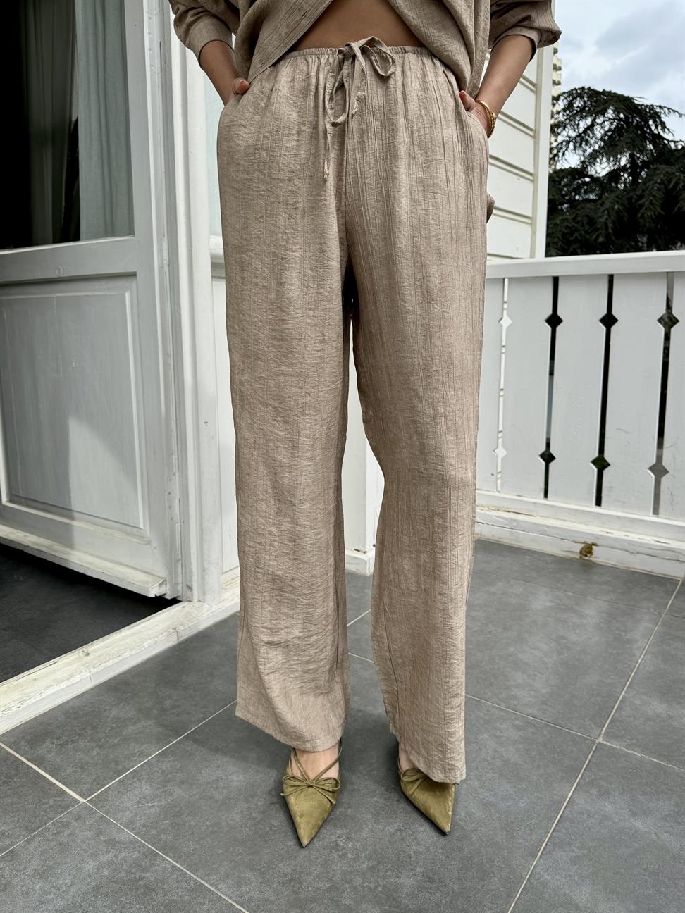 Vizon Kırçıllı Gömlek Pantolon Takım