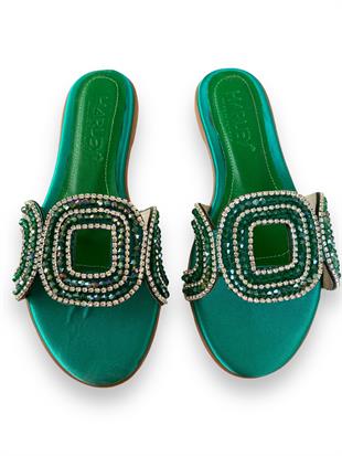 Yeşil Clara Taşlı Terlik