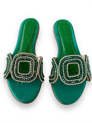 Yeşil Clara Taşlı Terlik