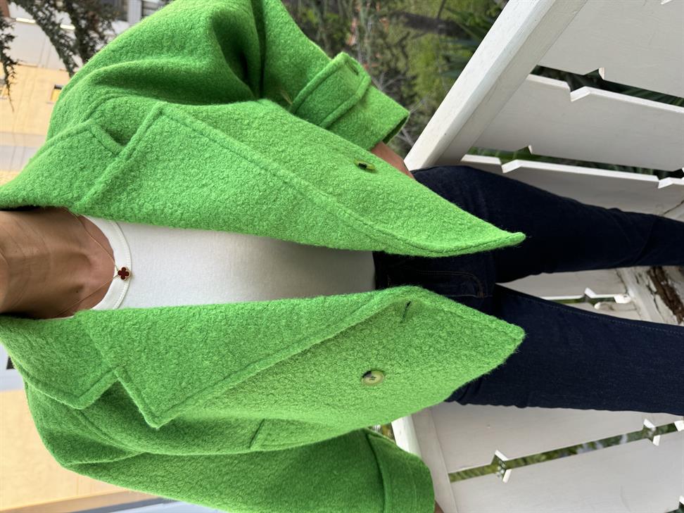 Yeşil Kısa Buklet Ceket