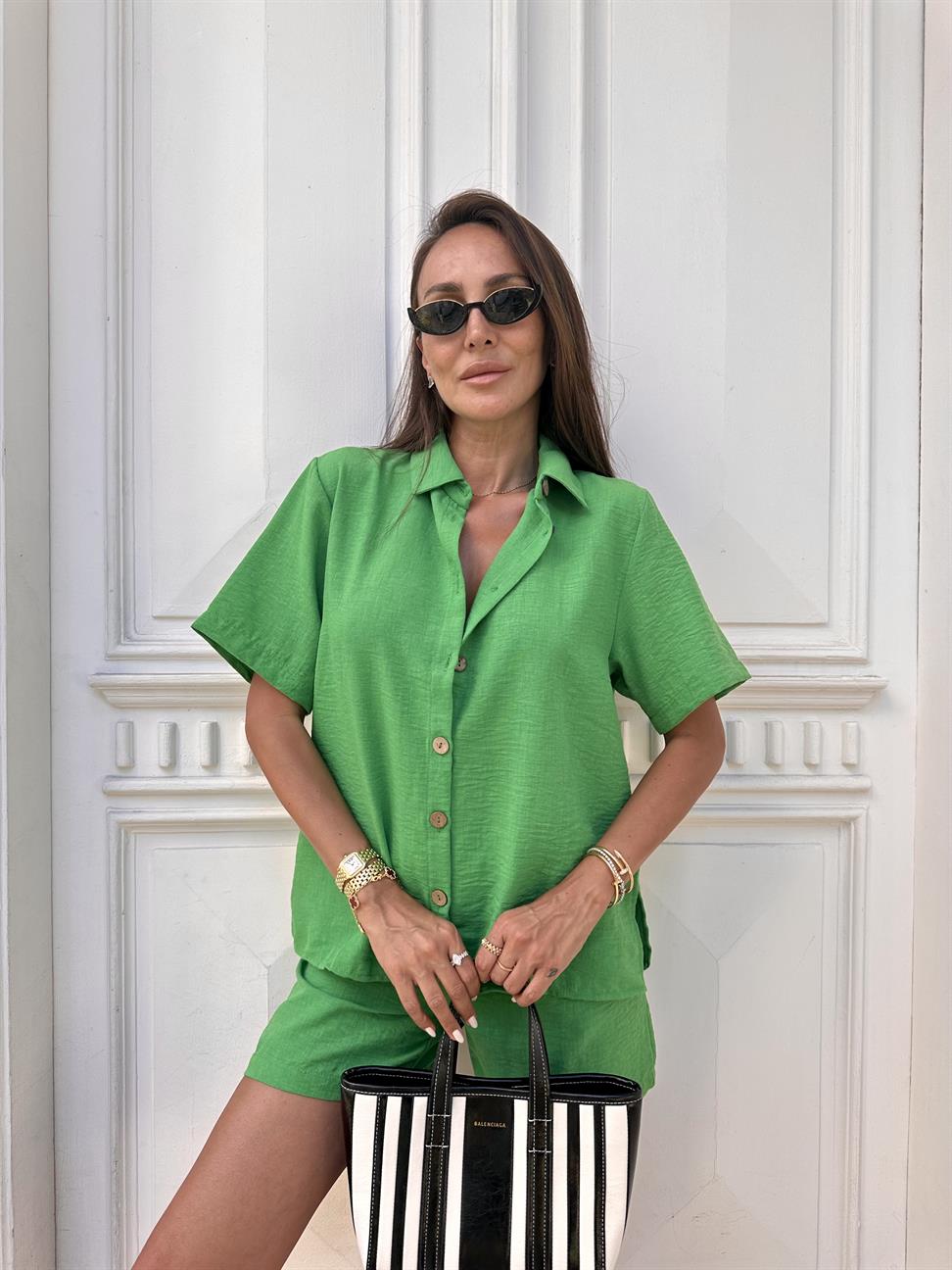 Yeşil Kısa Kollu Şortlu Takım