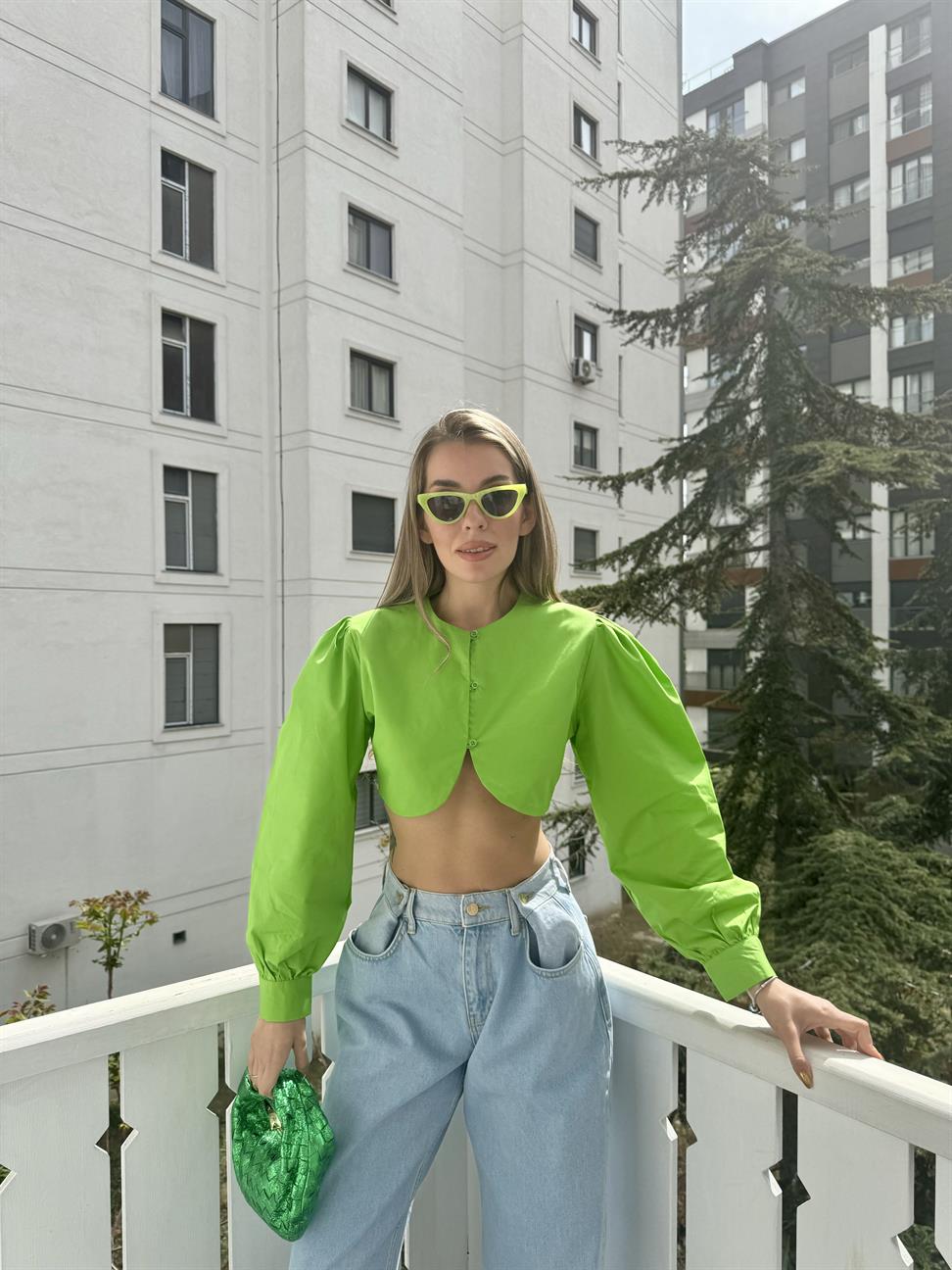 Yeşil Mini Gömlek