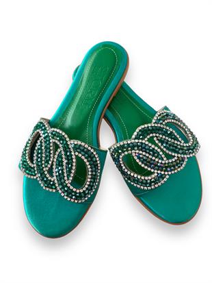 Yeşil Rebecca Taşlı Terlik