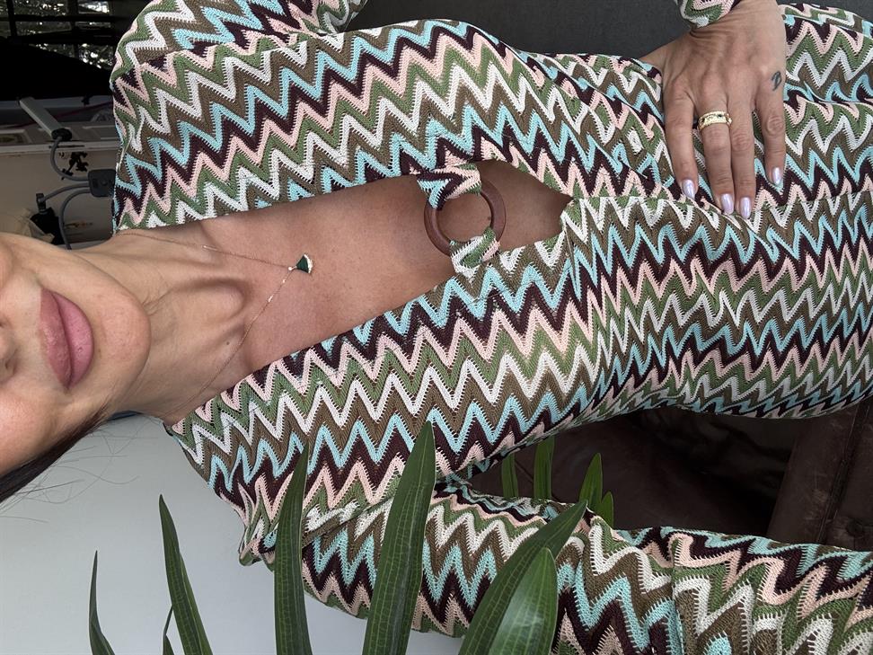 Yeşil Renkli File Elbise