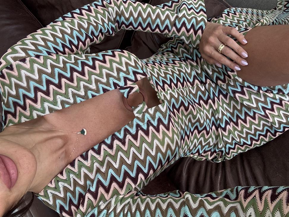 Yeşil Renkli File Elbise