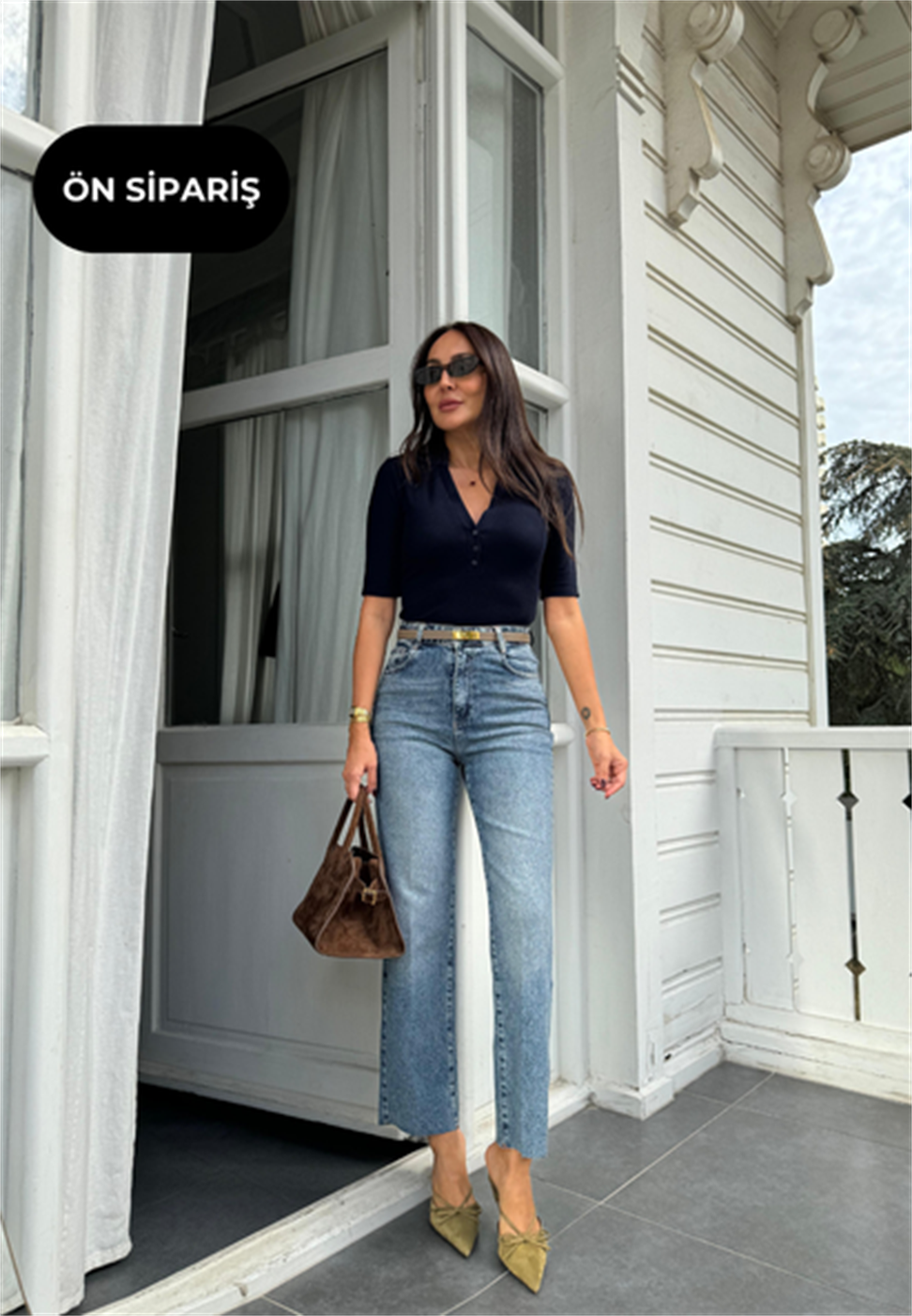 Yıkamalı Düz Kesim Jean Pantolon