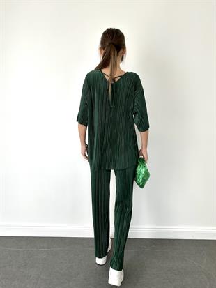 Zümrüt Kısa Kollu Salaş Kadın Takım