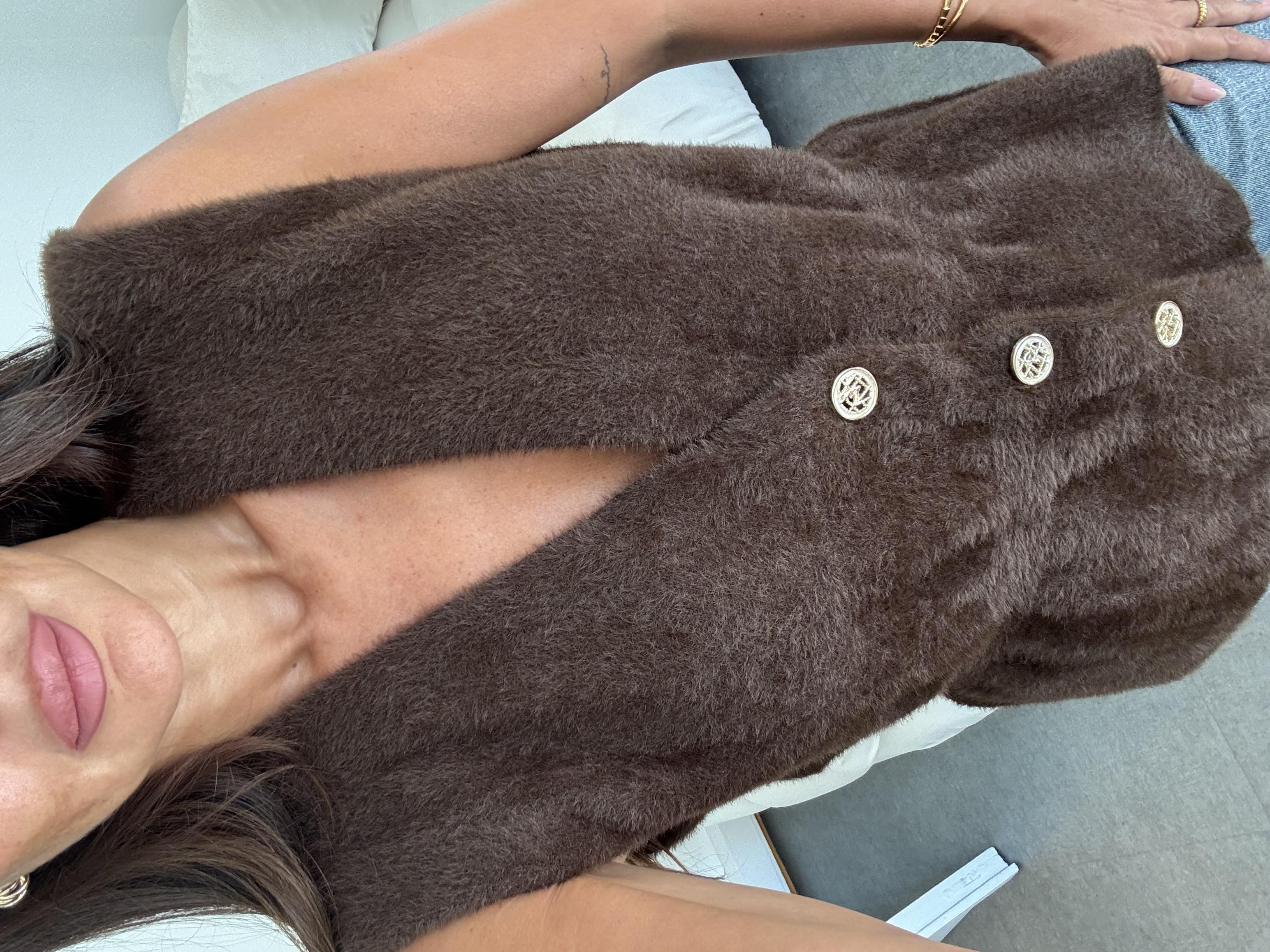 Acı Kahve Sakallı Kumaş Yelek