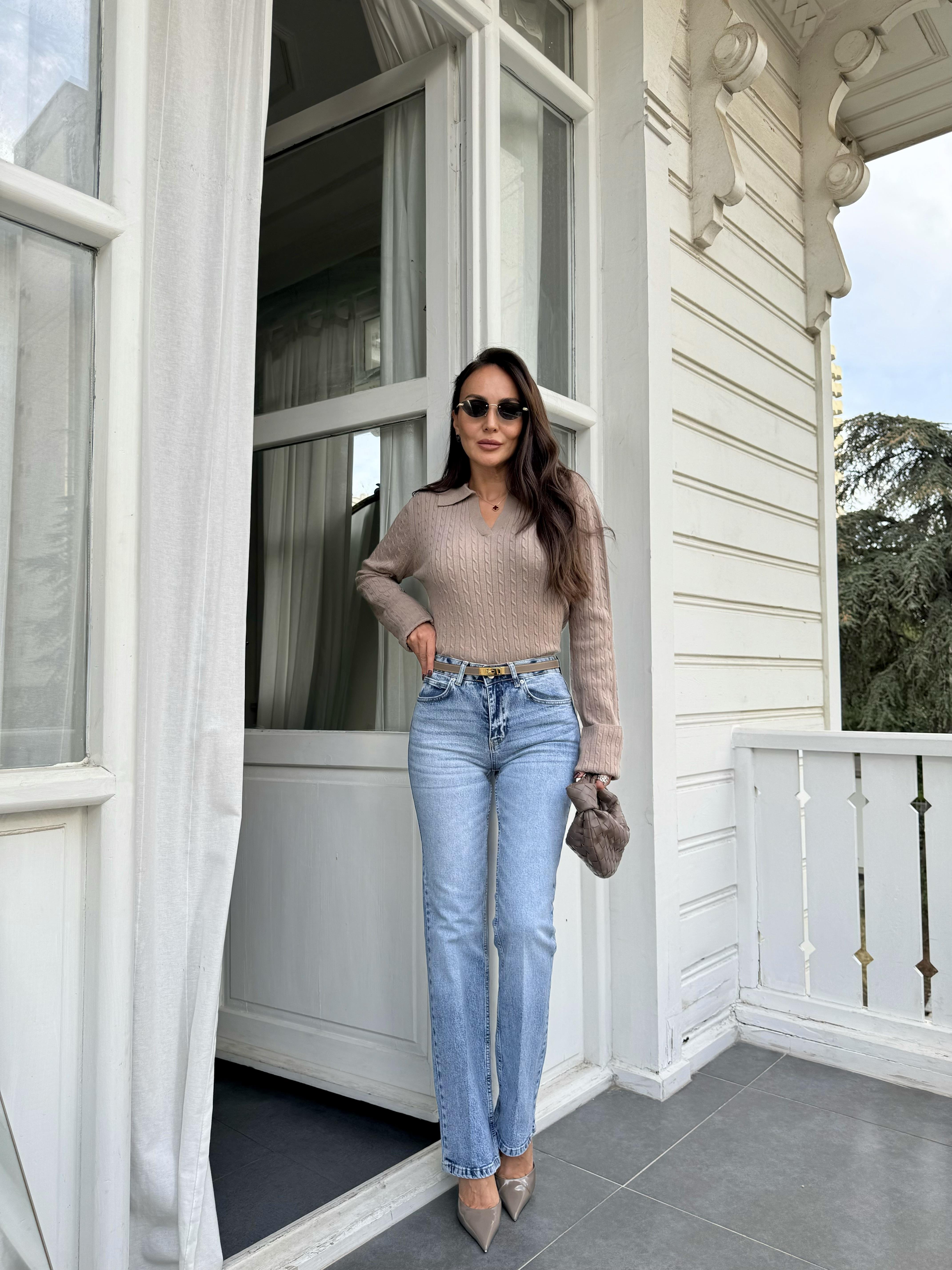 Açık Mavi Mom Fit Jean