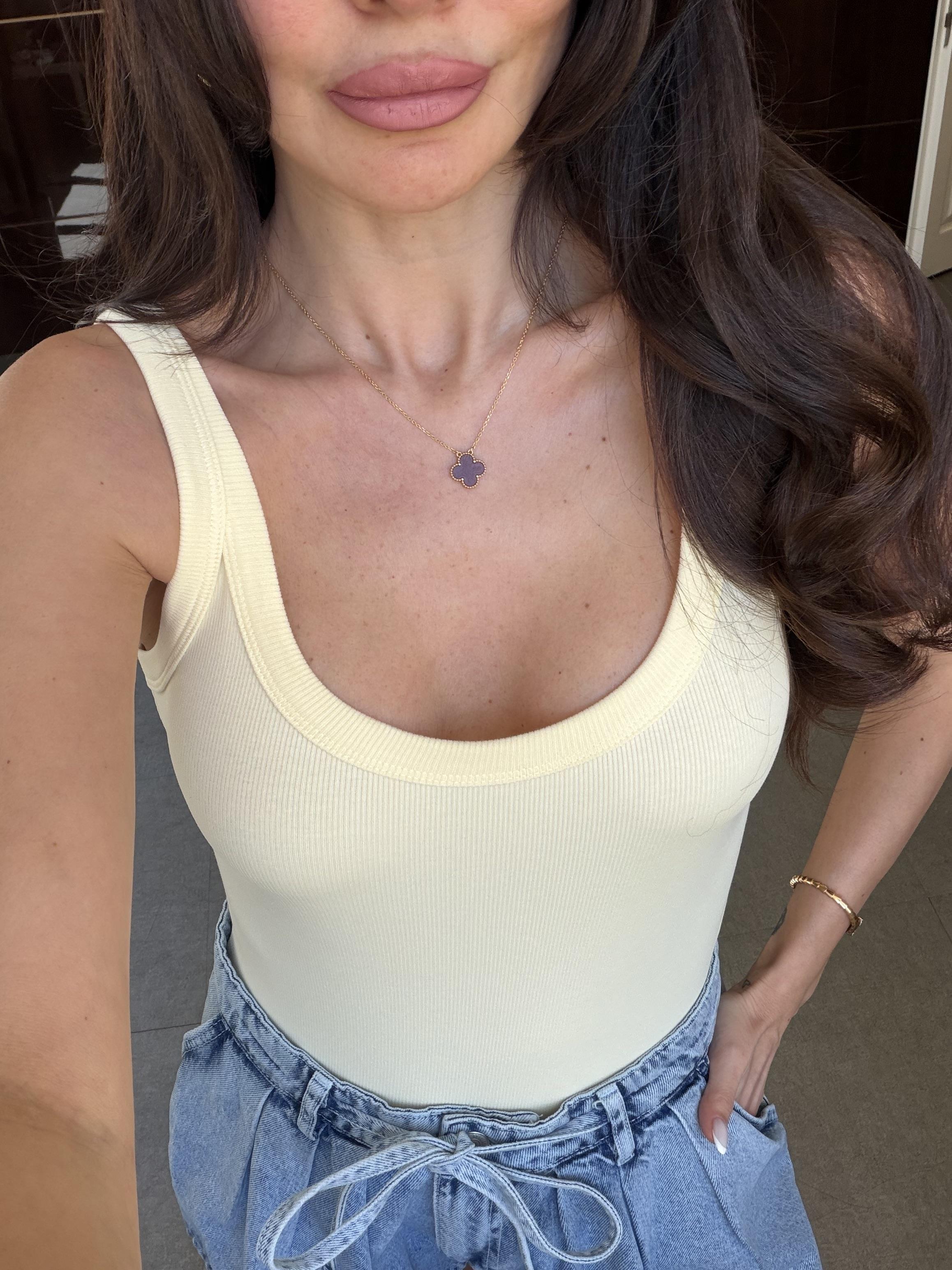 Açık Sarı Askılı Bodysuit