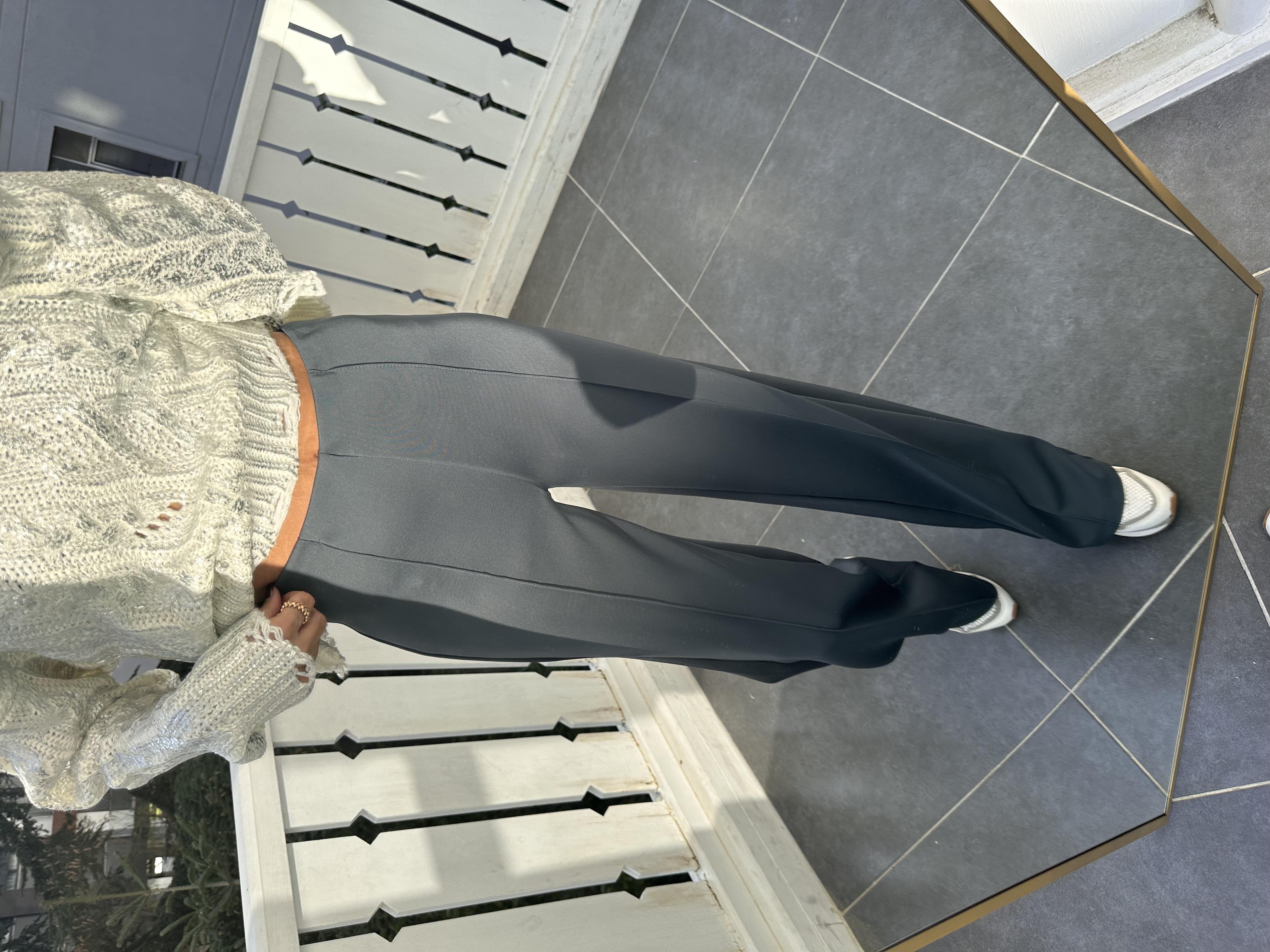 Antrasit Dikişli  Scuba Pantolon