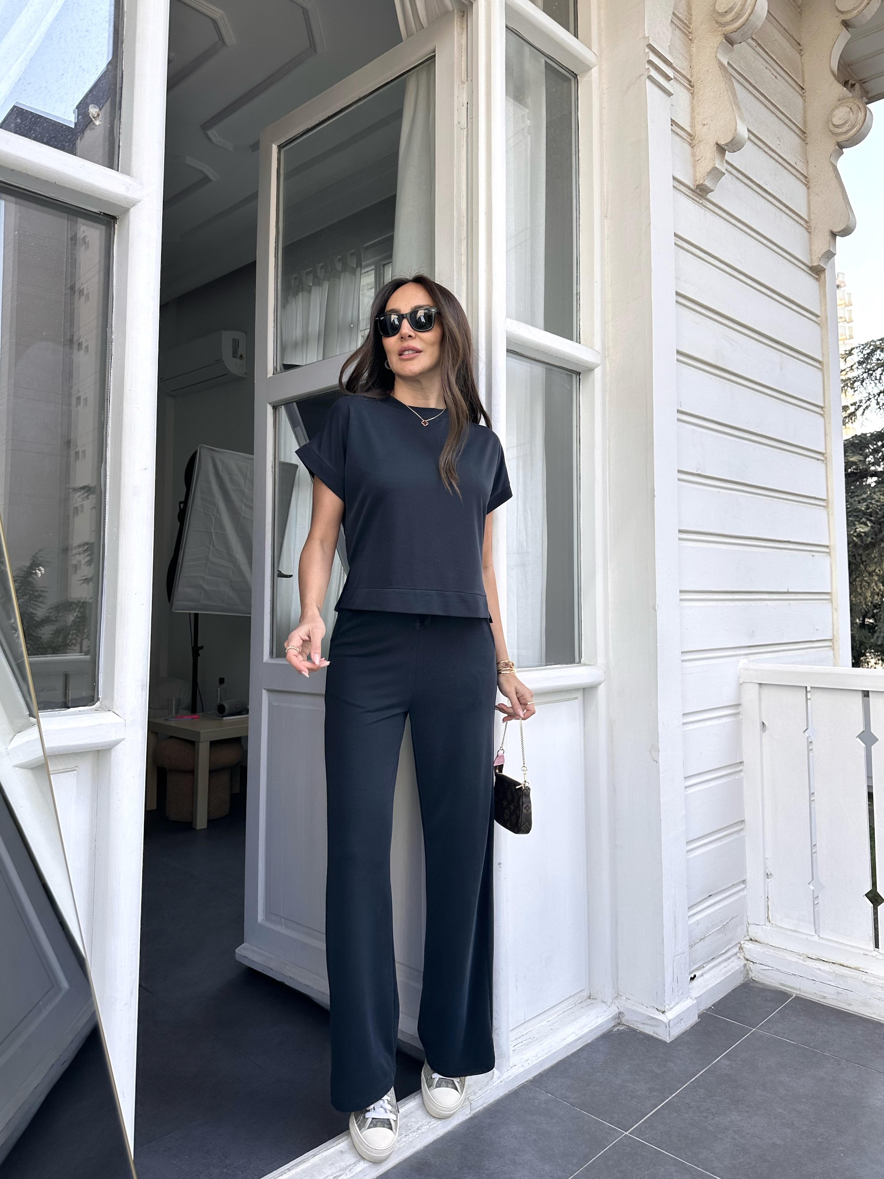 Antrasit Kısa Kollu Modal Takım