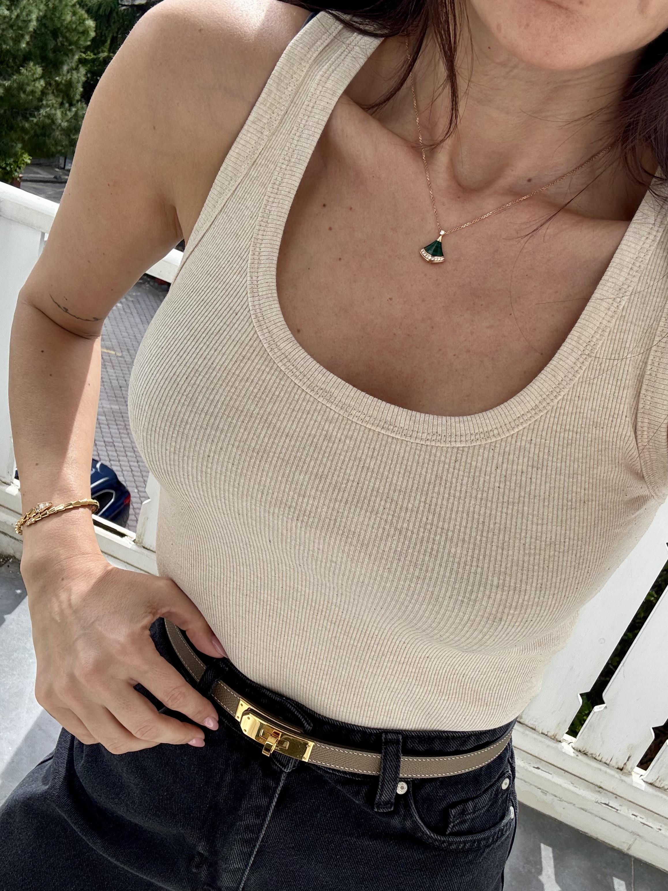 Bej Fitilli Kalın Askılı Atlet Bluz