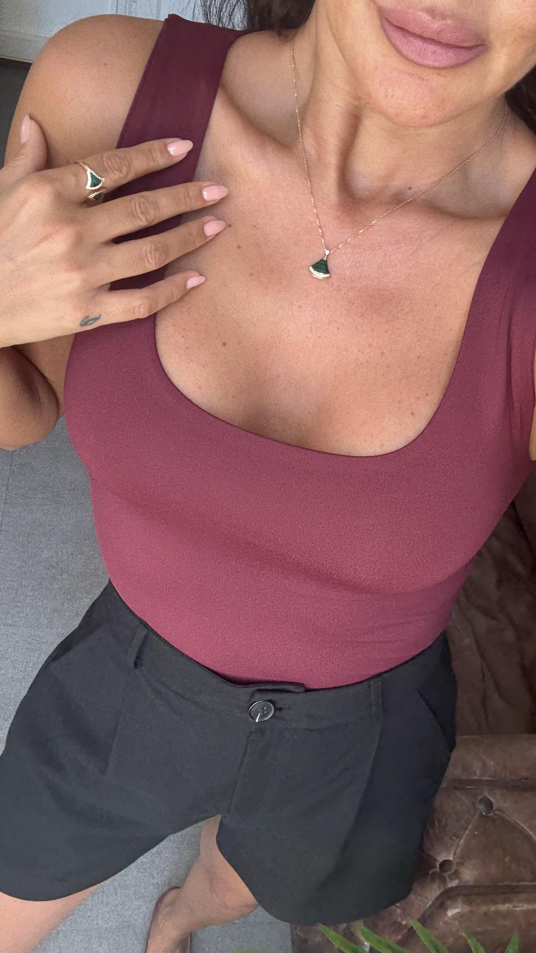 Bordo U Yakalı Bluz