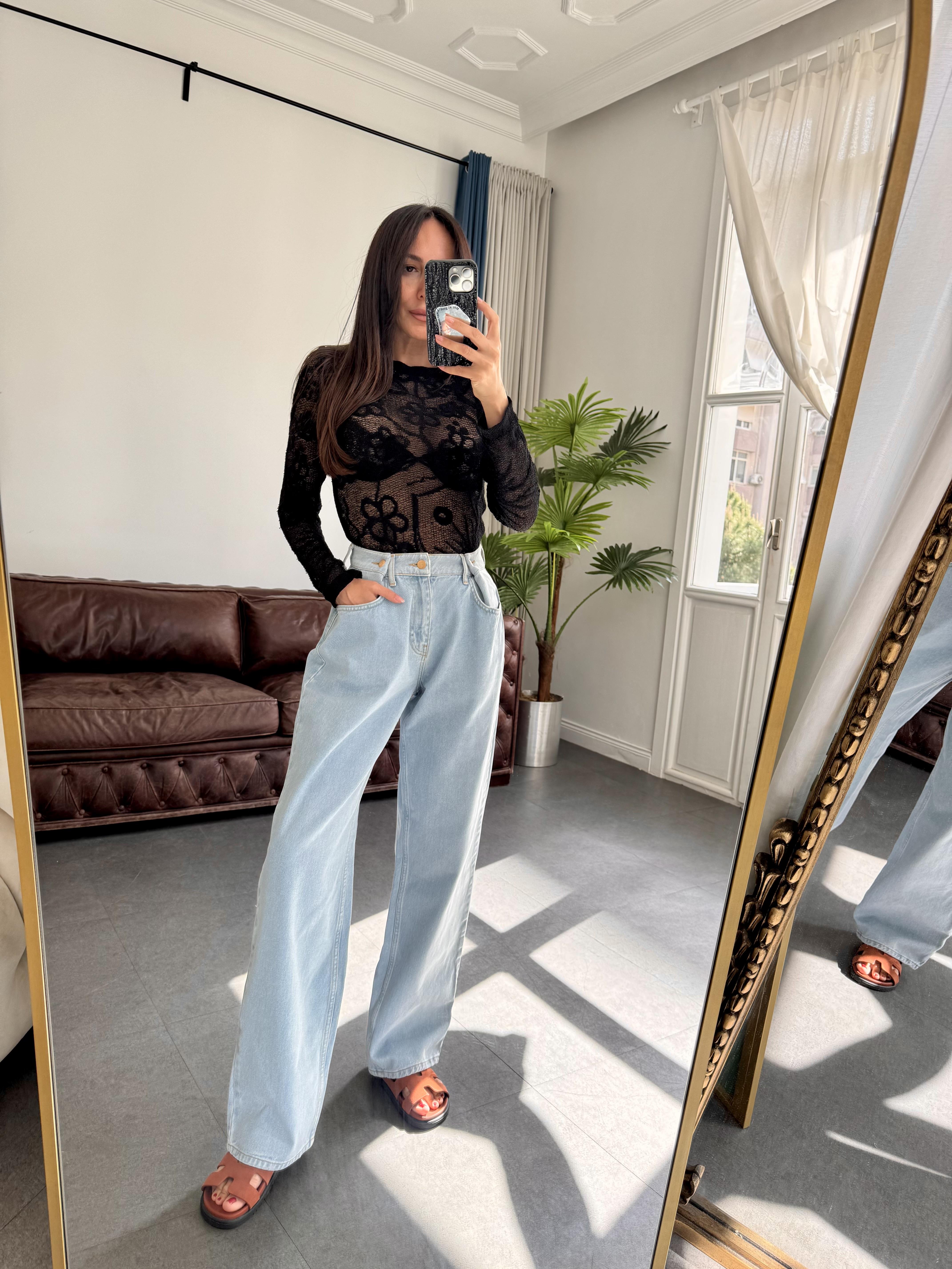 Buz Mavisi Kemer Detay Jean