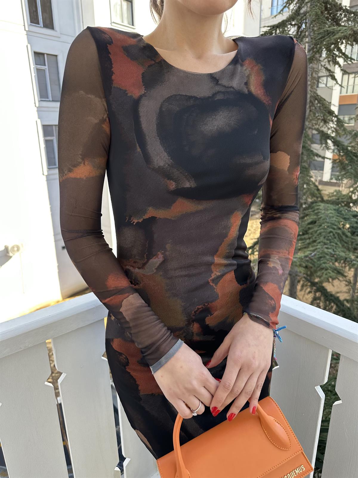 Desenli Batik Desen Astarlı Uzun Elbise · 7