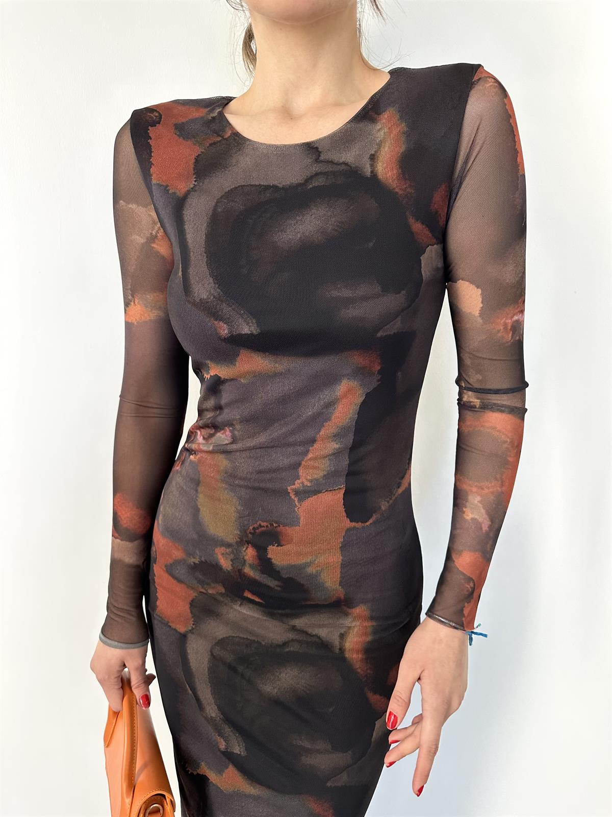 Desenli Batik Desen Astarlı Uzun Elbise · 6