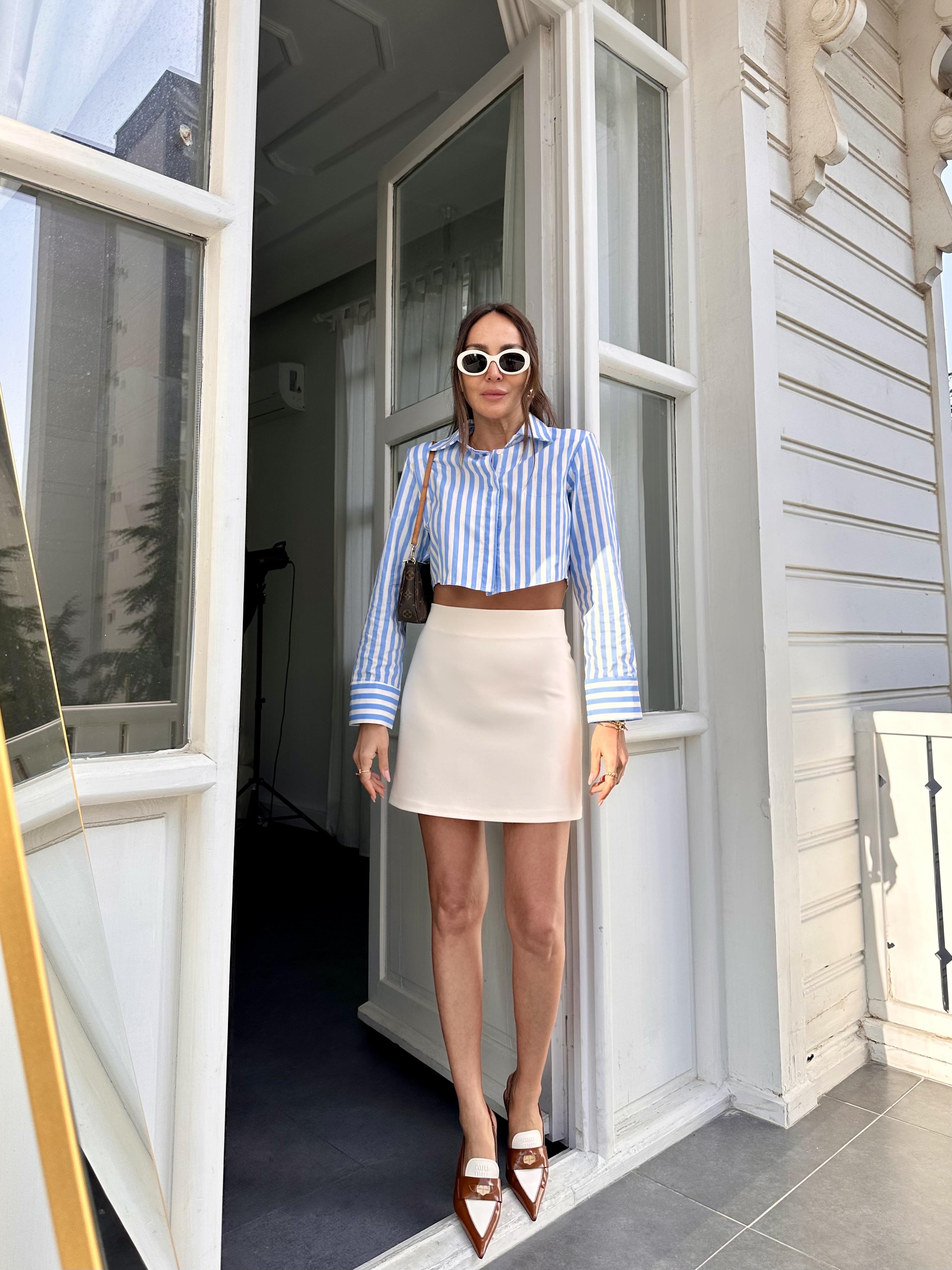 Ekru Premium Mini Etek