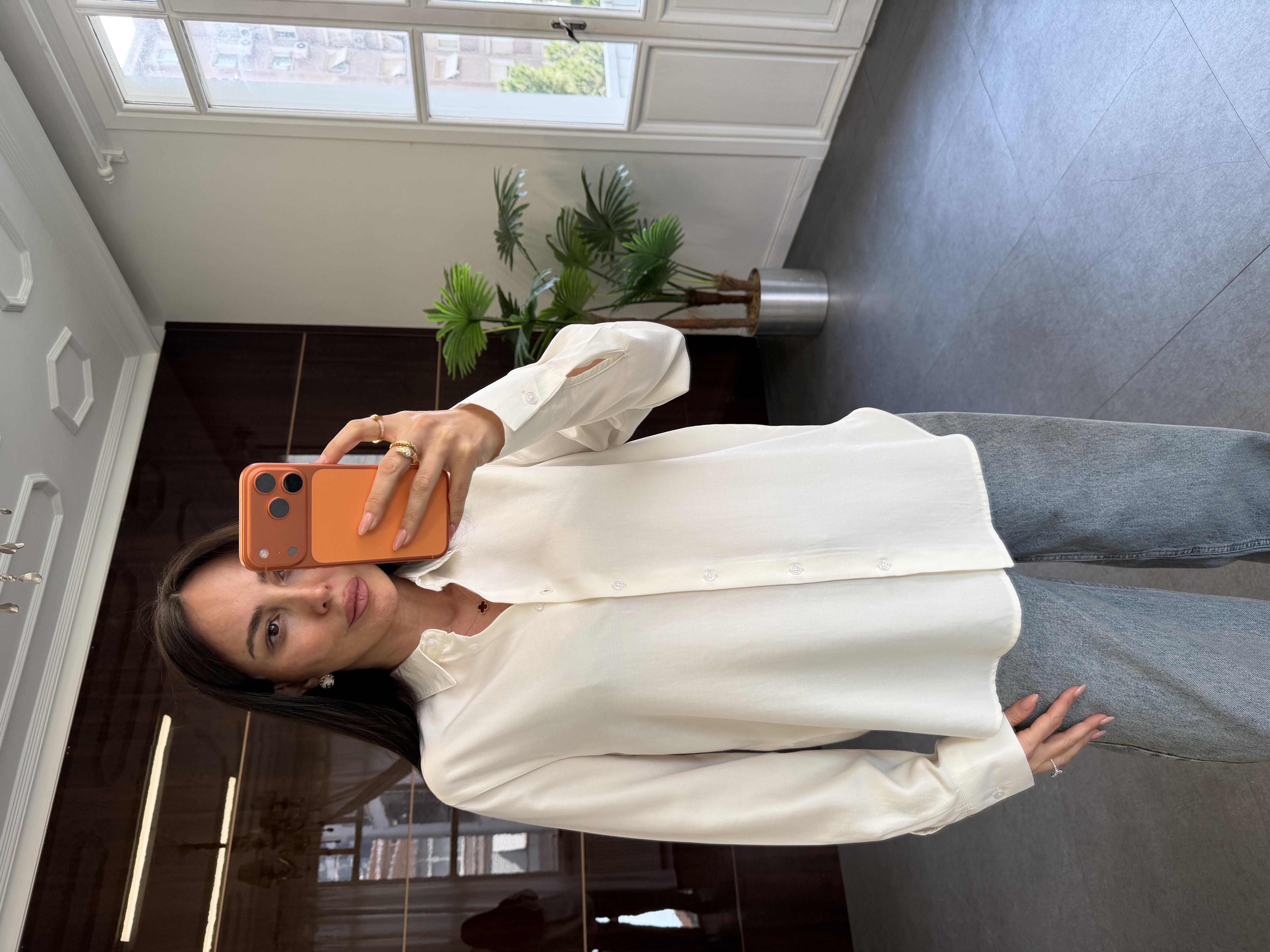 Ekru Uzun Kollu Gömlek