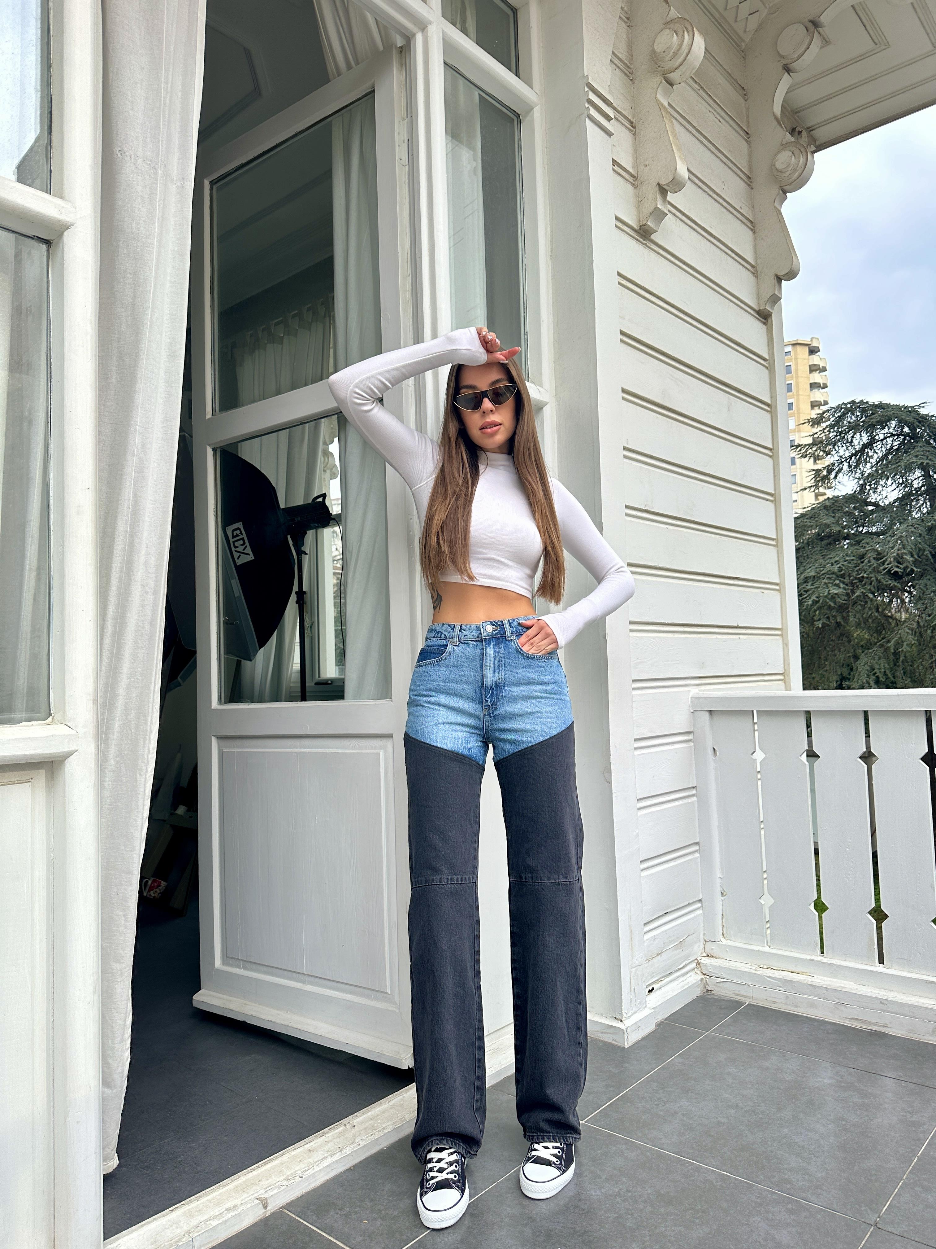 Füme Çift Renk Füme Jean