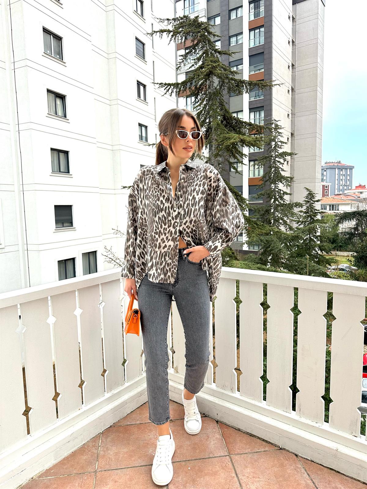 Gri Boru Paça Jean Pantolon