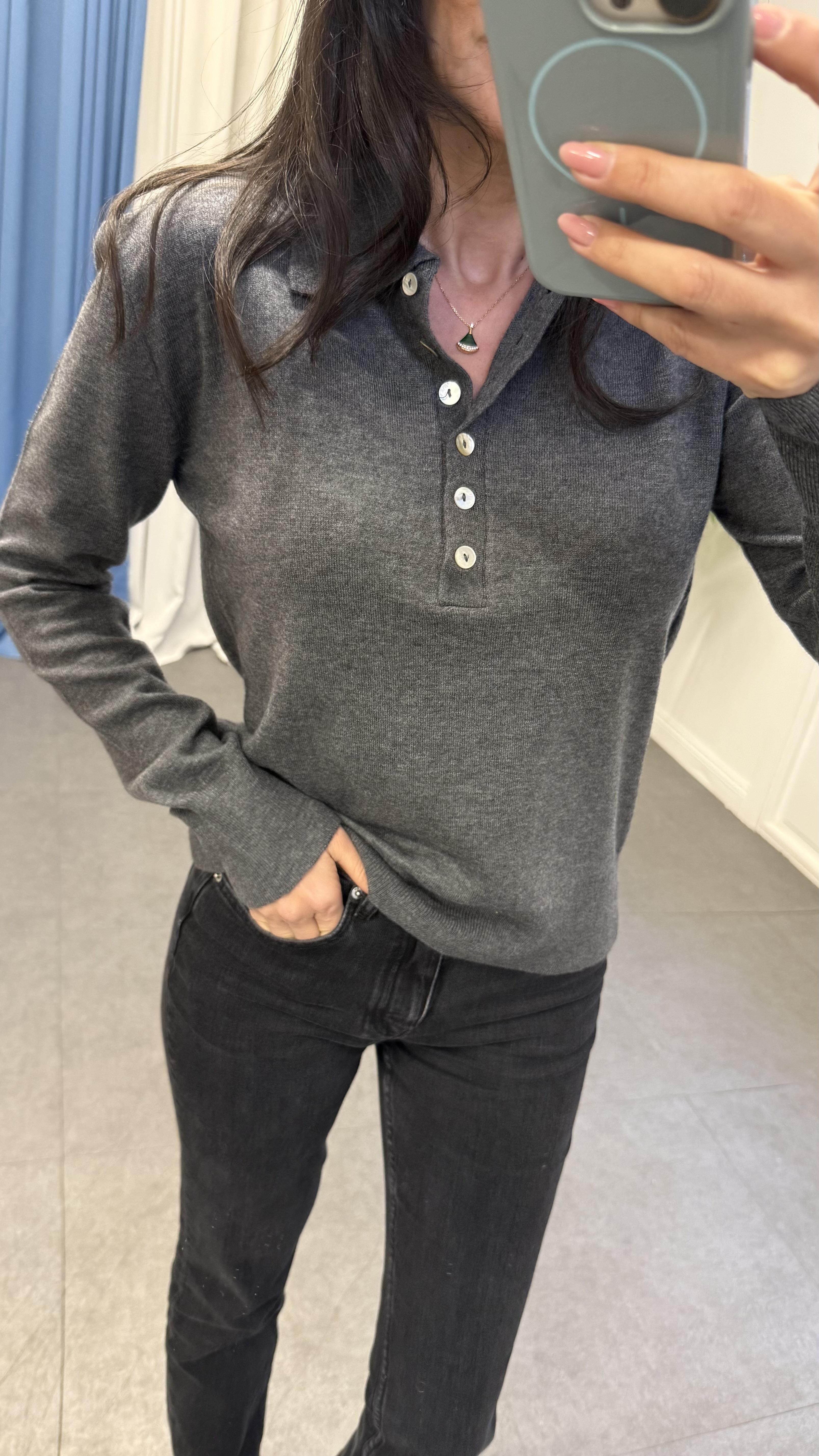 Gri Polo Yaka Triko