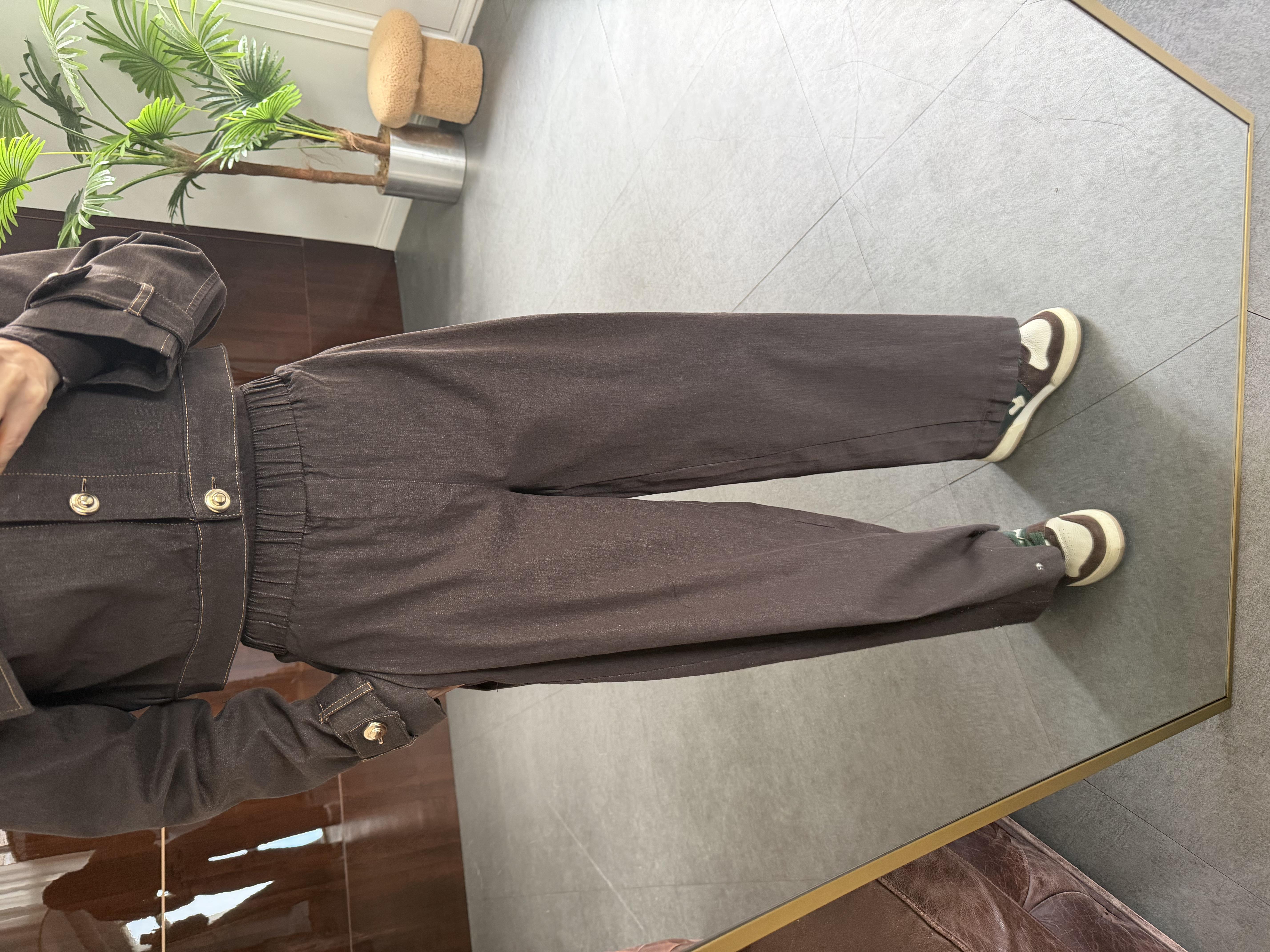 Kahve Bol Kesim Denim Pantolon