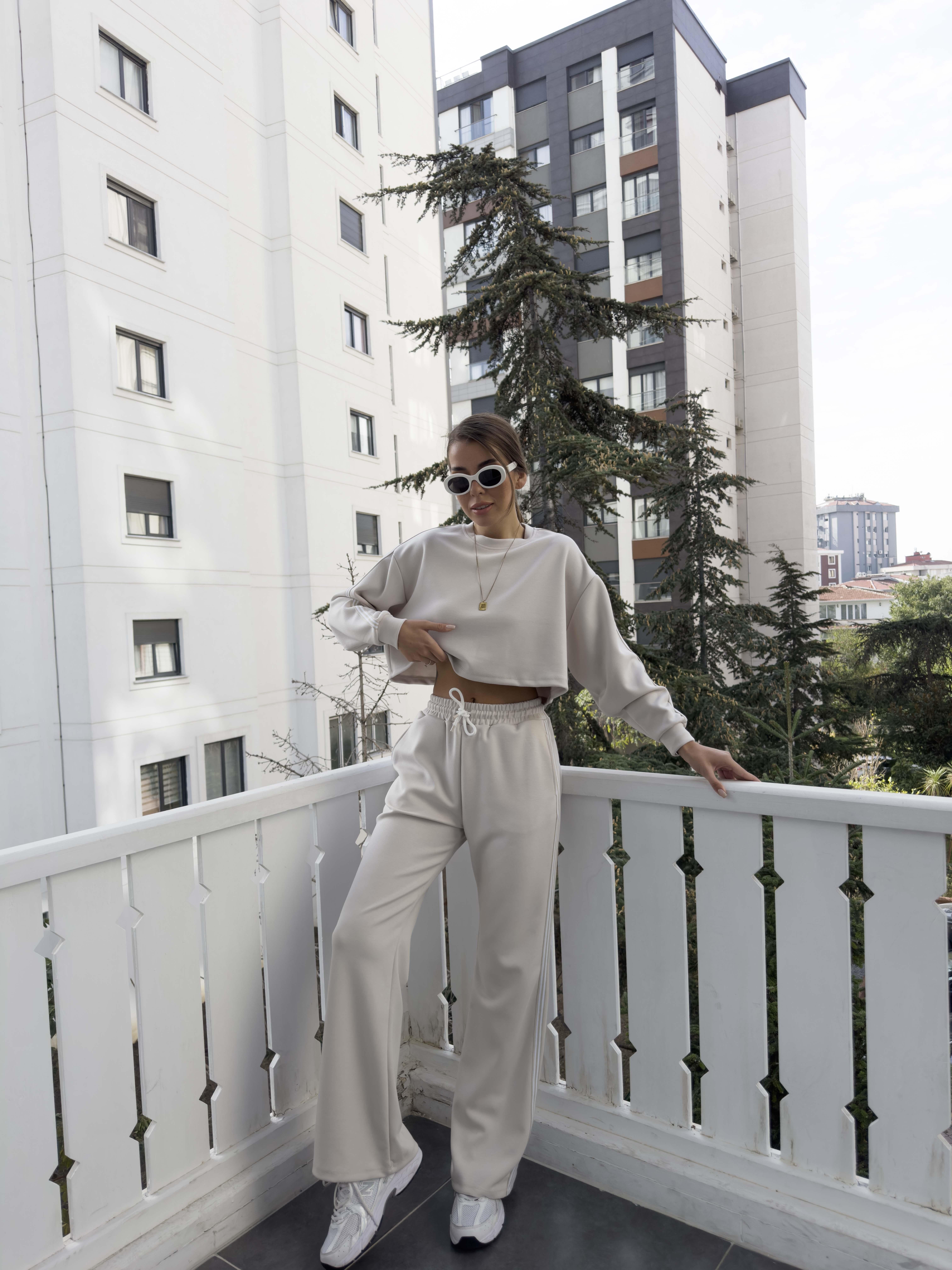 Krem Kadın Eşofman Takım