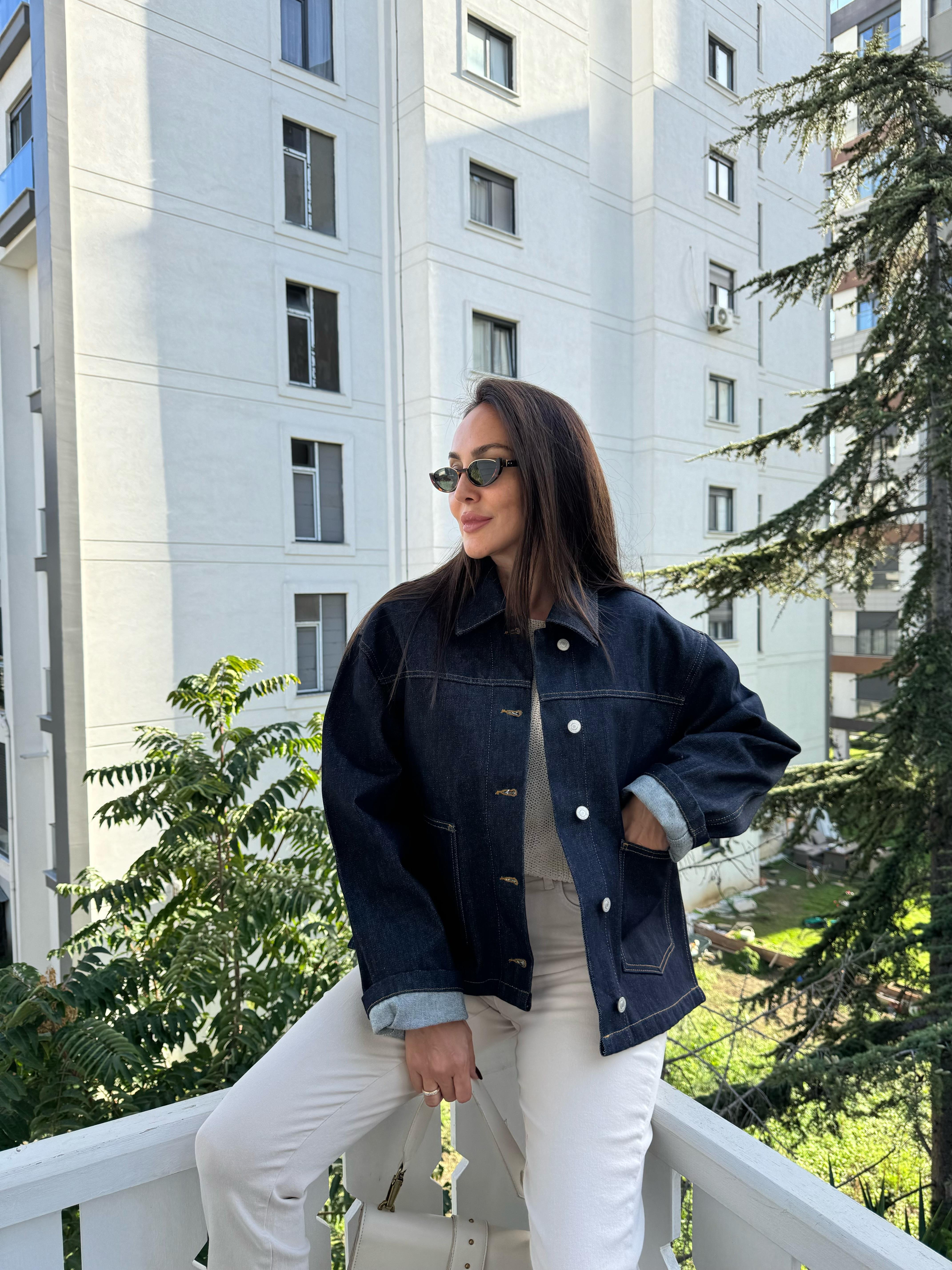 Lacivert Cepli Kot Ceket