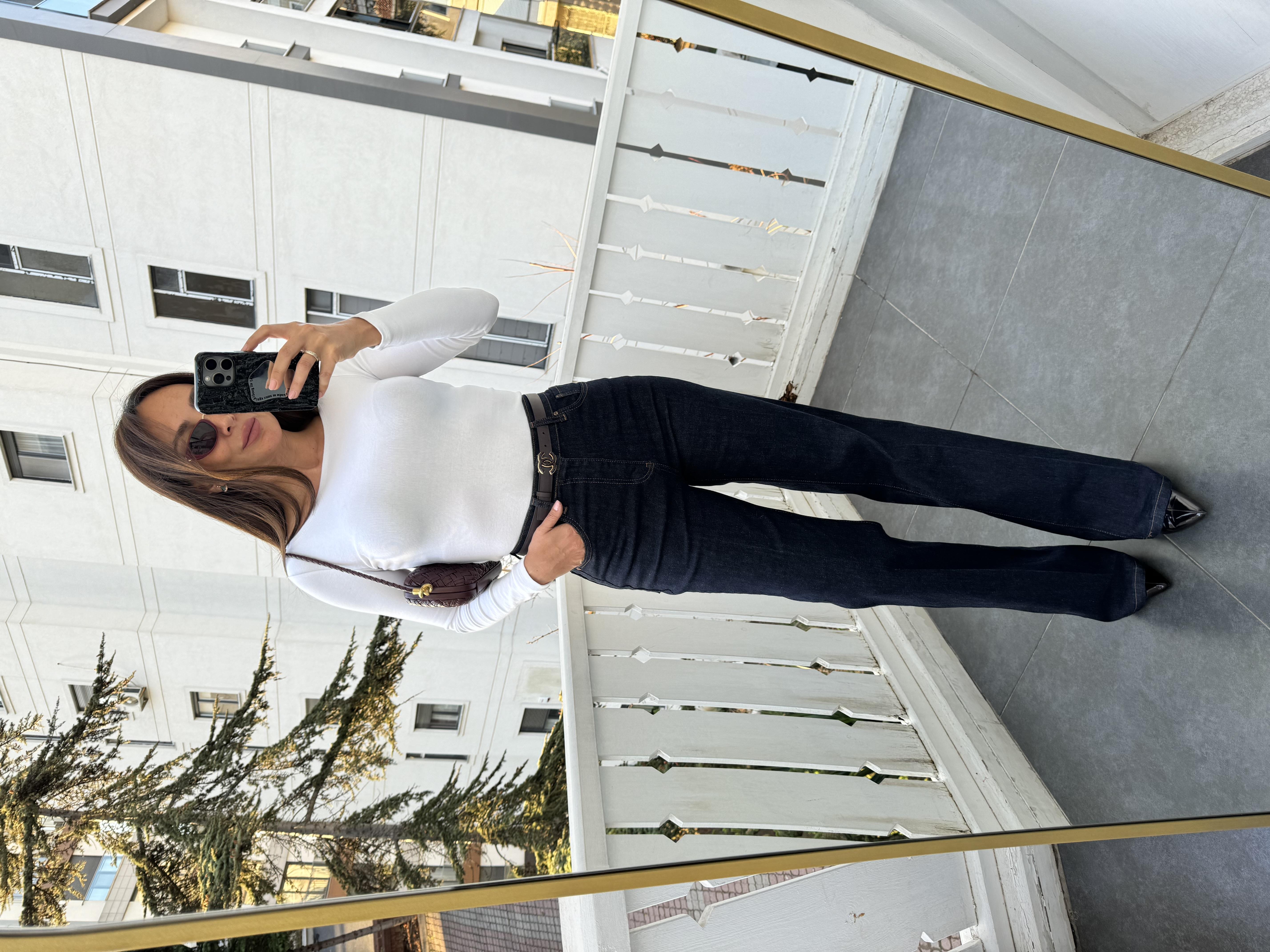 Lacivert İspanyol Paça Jean Pantolon