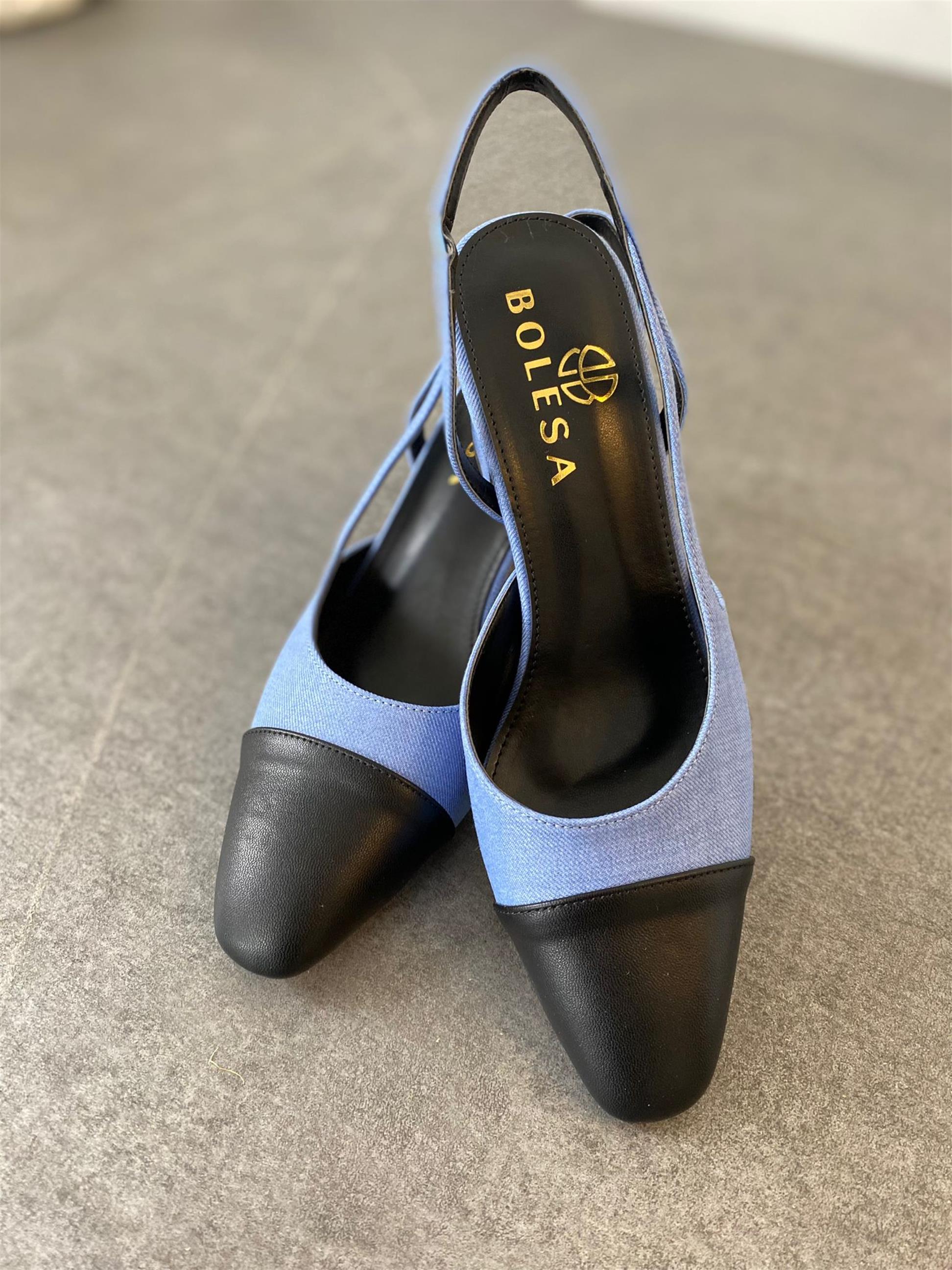 Mavi Ella Topuklu Ayakkabı