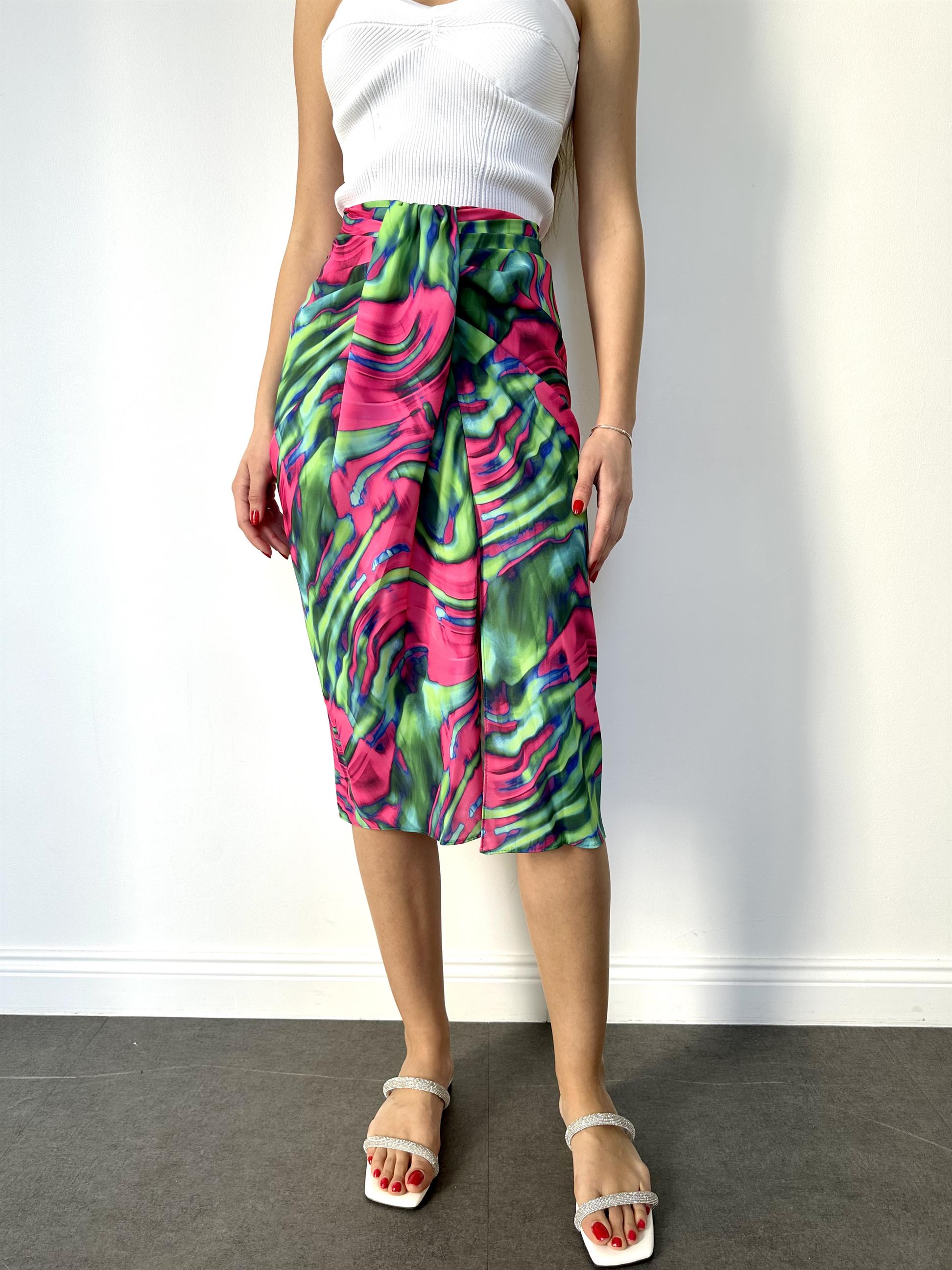 Pembe Desenli Midi Etek · 6